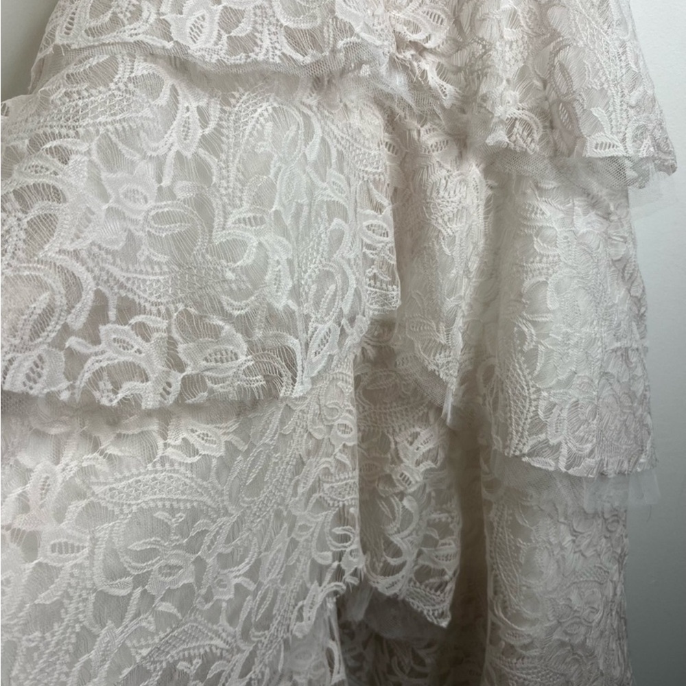 Joyfolie Azalea Lace Tiered Full Length Dress in Cream NWT - Picture 12 of 16
